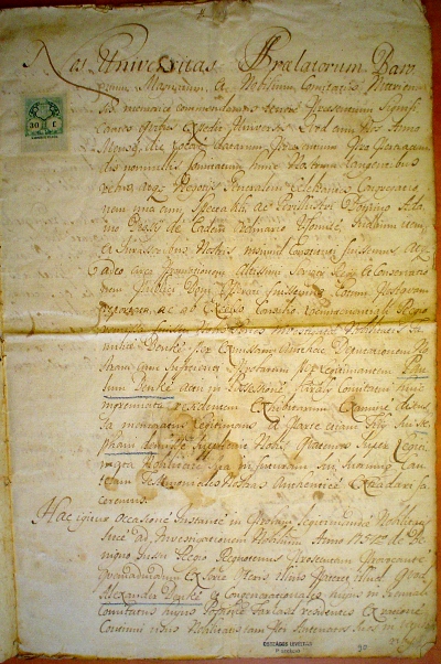 A pozsonyi ág 1773-as nemességigazoló oklevele